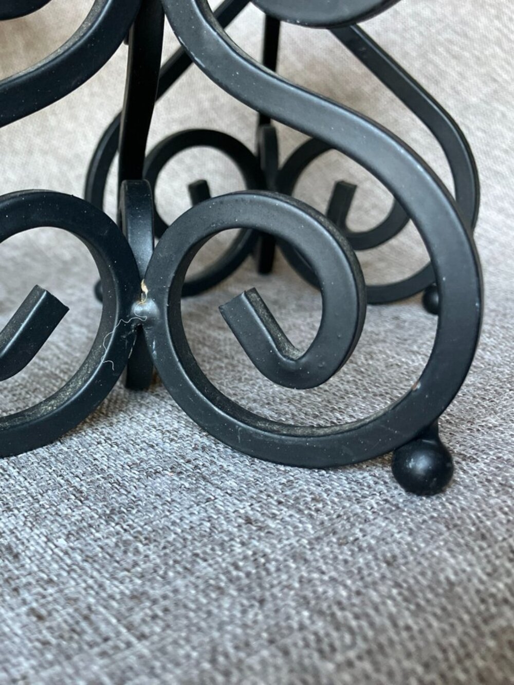 Set of 3 Black Wrought Iron Scrollwork Pillar Candle Holders French Country Vibe - Picture 6 of 10